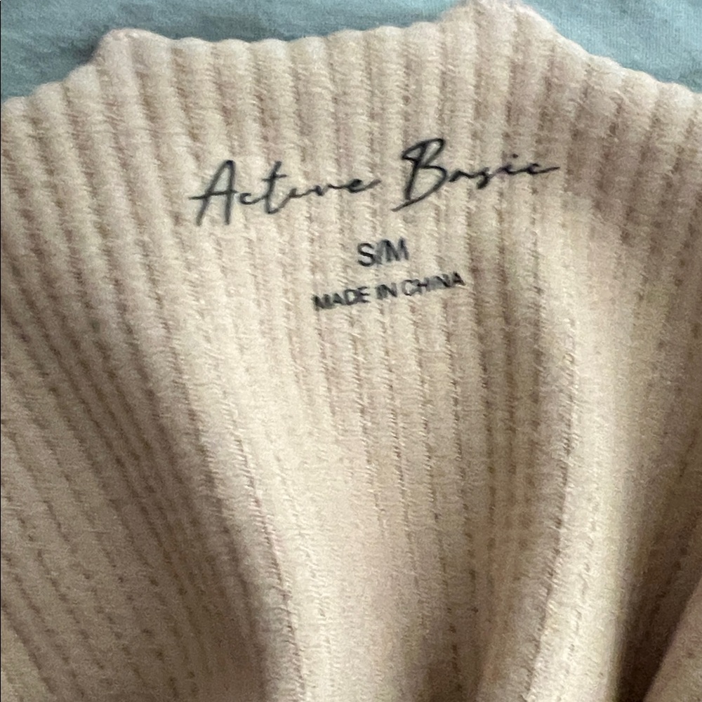 Active Basic Tan Ribbed Halter Camisole, S - Picture 3 of 3